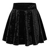 Urban GoCo Femmes Rétro Jupe Velours Plissée Patineuse