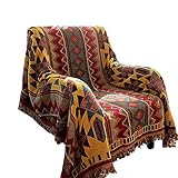 RAIN QUEEN Grande Plaid Couverture Coton Tricoté Jacquard