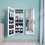 Dripex Armoire à Bijoux avec Miroir, Meuble de Rangement