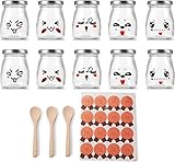 Supremery Lot de 10 pots de yaourt, en verre, avec