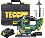 Scie Sauteuse sans Fil, TECCPO 18V Scie Sauteuse, 2300RPM,