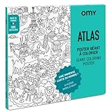 OMY - Poster Géant à Colorier Atlas - 100 cm x 70 cm