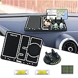 Coriver Tapis Antidérapant Voiture, 4 en 1 Tapis Téléphone