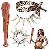 MFCGHXR Costume d'homme des cavernes avec accessoires