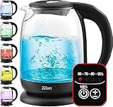 Zilan, Bouilloire en verre à écran numérique et LED,