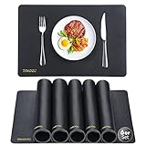 Lot de 6 Sets de Table en Cuir Lavable étanche Antidérapant
