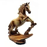 Statue de cheval - Effet en bois - Figurine décorative