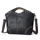 Le'aokuu Femmes véritable Cuir véritable Vintage épaule