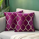 Housse de Coussin en Velours Rose Rouge 40x40cm Lot