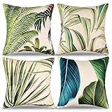 RYBornament Housse De Coussin Plante Verte Feuille