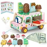 XIAPIA Glacier en Bois pour Enfant, Camion de Glaces