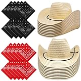 Lot de 18 chapeaux de cowboy et bandanas en paille