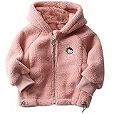 AIEOE Veste Uni Polaire Bébé Fille Garçon Veste à Capuche