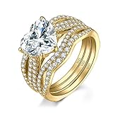 JewelryPalace 3ct Classique Solitaire Cœur Bague Zircone