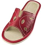 APREGGIO Chaussons Femme en Cuir – Mules Compensées