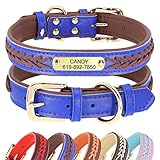 Didog Collier personnalisé en cuir pour chien avec