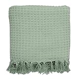 Jete de Canape Gaufre Vert D Eau 170X250cm Deco Textile