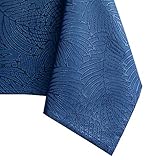 AmeliaHome Nappe Effet Lotus déperlant Polyester Bleu