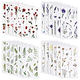 24 Feuilles Scrapbooking Autocollant Fleur, Stickers