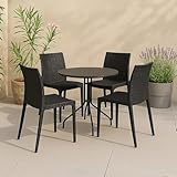 Dmora - Lot de 4 chaises d'extérieur Palizzolo, Chaises