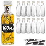 Praknu 12 Bouteilles Verre 100ml avec Bouchon a Vis