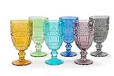 Excelsa Country Flower Lot de 6 verres à pied, en verre
