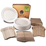 Vaisselle jetable de 250 pièces pour 50 personnes.