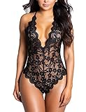 BESDEL Body EE V-Cou Sexy en Dentelle avec Nuisettes