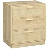 HOMCOM Commode 3 tiroirs Commode Chambre Meuble de