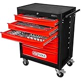 KS TOOLS Noir/Rouge Servante d'atelier Ecoline 7 tiroirs,