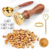 CoKeeSun Lot de 200 perles de cire à cacheter dorées