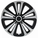 M.T.R. Lot de 4 enjoliveurs TRM Noir/argenté Taille