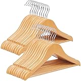 SONGMICS Cintre Enfant en Bois, Lot de 20, avec Barre