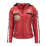 URBAN 5884 Blouson moto femme avec protections, cuir