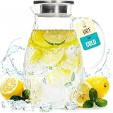 Pichet en Verre Borosilicate Avec Couvercle - Carafe