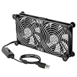 ELUTENG Ventilateur USB 2 en 1 pour PC, 140 mm, double