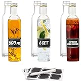 6 Bouteilles en Verre Vides - 500ml - 6 Étiquettes
