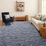 SOANNY Tapis Shaggy Long Poil Uni, Lavable & Antidérapant,