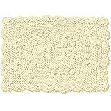 Napperons rectangulaires faits à la main en coton et