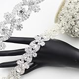 PEARLY JUN 91.4CM Couleur Argent Chaîne de Strass Chaussures,