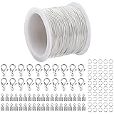 KYSUN 33 Pieds Collier de Chaîne de Câble Plaqué Argenté,
