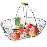 TERRE JARDIN - Panier de Récolte, 8 L, en Métal Noir