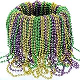 ZYDNANYANG Lot de 12 colliers de perles rondes métallisées