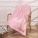 Couverture en peluche en forme de haricot avec nom