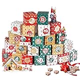 GWHOLE 24pcs Boîtes Cadeaux Noël Calendrier de l'Avent