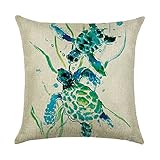 WEIANG Housse de Coussin de mer Ocean Vie Tortue Baleine