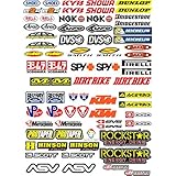 GamesMonkey Lot de 73 autocollants pour moto, motocross,