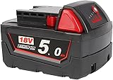 Powarobor M18B5 18V 5,0Ah Ersatzakku Compatible avec