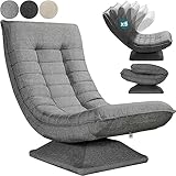 Casaria® Fauteuil Tout Confort pivotant à 360° Gris