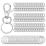 AUGSUN 100Pcs Attache Porte Clé Mousquetons Porte-Clés